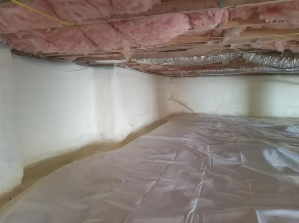 Crawl space encapsulation with closed-cell spray foam for Spray Foam Roofing in North Springfield